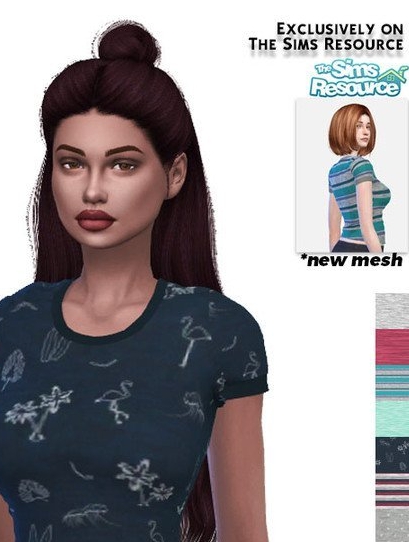 模拟人生4女性的简洁休闲t恤MOD v1.3