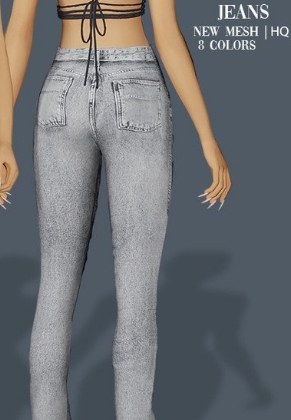 模拟人生4高腰休闲牛仔长裤MOD v1.5