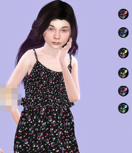 模拟人生4美丽的碎花吊带连衣裙MOD v1.4