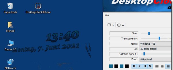 DesktopClock3D(3D桌面时钟软件) v1.07 DesktopClock3D(3D桌面时钟软件) v1.07