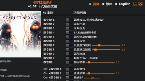绯红结系十六项修改器 v1.7 绯红结系十六项修改器 v1.7