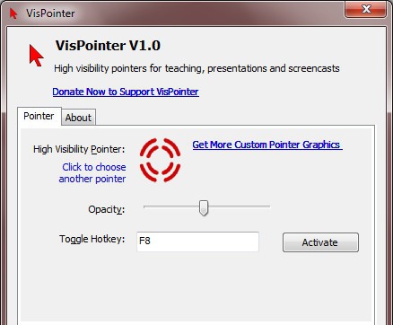VisPointer(鼠标指针高亮工具) v1.6 VisPointer(鼠标指针高亮工具) v1.6