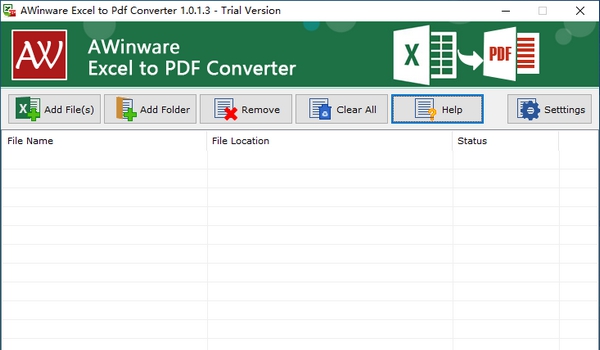 AWinware Excel to PDF Converter(Excel转PDF转换器) v1.0.1.7