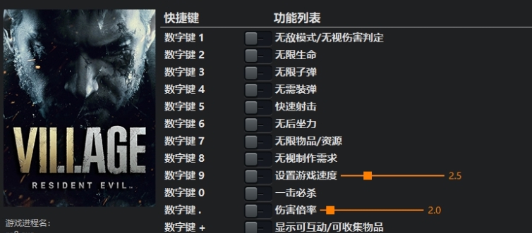 生化危机8:村庄二十三项修改器 v1.7 生化危机8:村庄二十三项修改器 v1.7