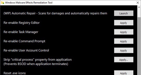 Windows Malware Effects Remediation Tool(电脑修复工具) v1.5 Windows Malware Effects Remediation Tool(电脑修复工具) v1.5