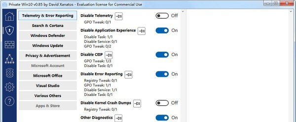 PrivateWin10(隐私设置工具) v0.89 PrivateWin10(隐私设置工具) v0.89