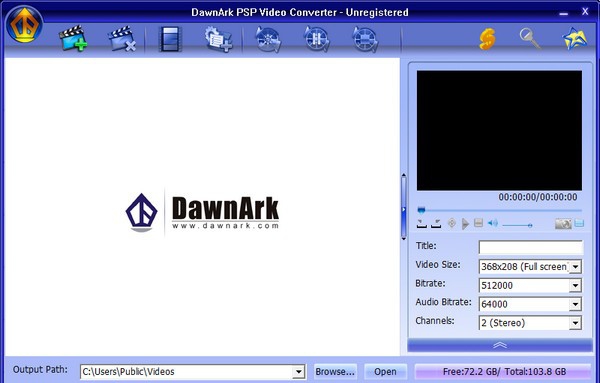 DawnArk PSP Video Converter(PSP视频格式转换器) v1.2.16.0934 DawnArk PSP Video Converter(PSP视频格式转换器) v1.2.16.0934