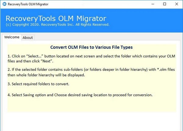 RecoveryTools OLM Migrator(OLM文件转换工具) v8.11 RecoveryTools OLM Migrator(OLM文件转换工具) v8.11