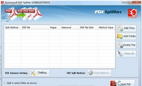 Axommsoft PDF Splitter(PDF分割工具) v1.7 Axommsoft PDF Splitter(PDF分割工具) v1.7