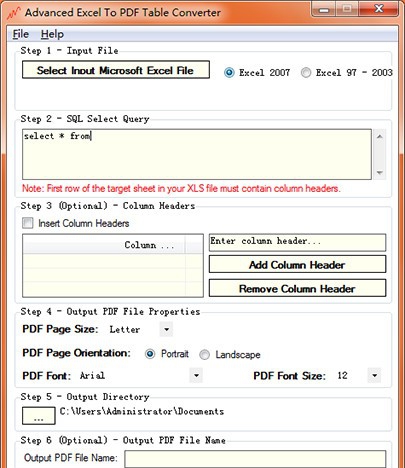 Advanced Excel To PDF Table Converter(Excel转PDF) v1.11 Advanced Excel To PDF Table Converter(Excel转PDF) v1.11