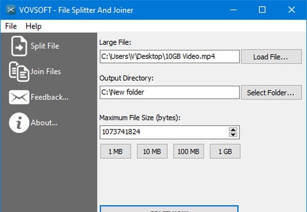 VovSoft File Splitter and Joiner(文件拆分合并) v1.5 VovSoft File Splitter and Joiner(文件拆分合并) v1.5