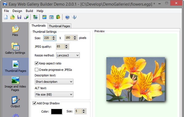 Easy Web Gallery Builder(HTML图库与幻灯片制作工具) v2.2.0.7 Easy Web Gallery Builder(HTML图库与幻灯片制作工具) v2.2.0.7