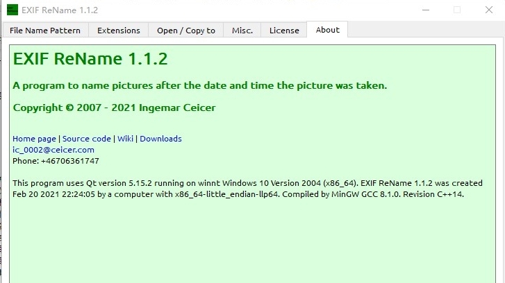 EXIF ReName 2(照片信息重命名) v1.1.6 EXIF ReName 2(照片信息重命名) v1.1.6