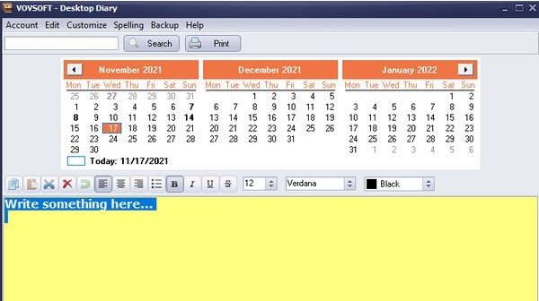 VovSoft Desktop Diary(日记软件) v1.6 VovSoft Desktop Diary(日记软件) v1.6