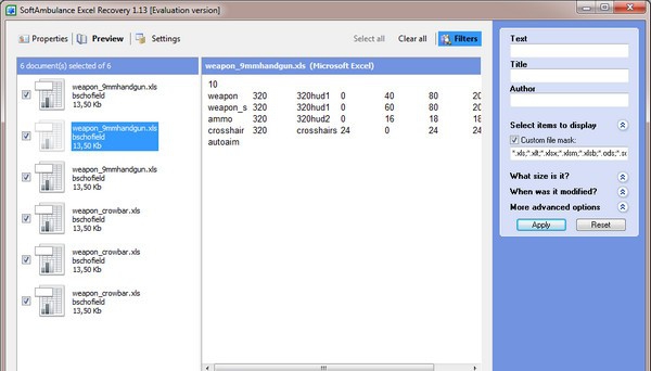 SoftAmbulance Excel Recovery(Excel恢复工具) v1.18 SoftAmbulance Excel Recovery(Excel恢复工具) v1.18