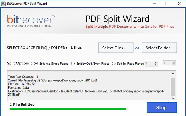 BitRecover PDF Split Wizard(PDF拆分工具) v3.0.6 BitRecover PDF Split Wizard(PDF拆分工具) v3.0.6