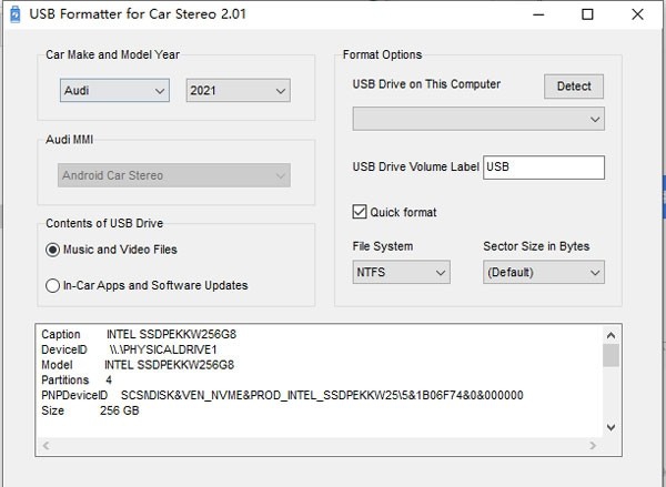USB Formatter for Car Stereo(车载usb格式化工具) v2.06