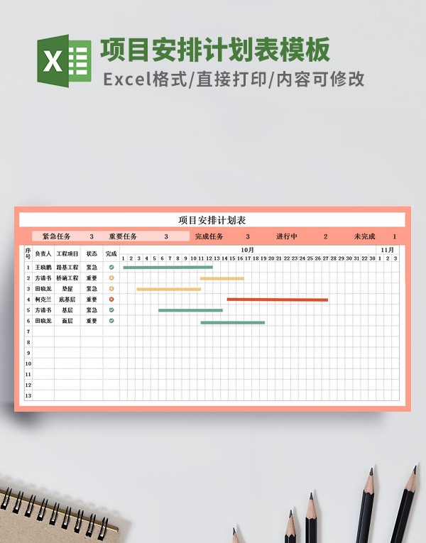 项目安排计划表模板 v3.72 项目安排计划表模板 v3.72
