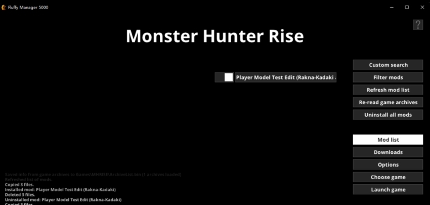 怪物猎人崛起Fluffy Mod管理器 v2.82 怪物猎人崛起Fluffy Mod管理器 v2.82