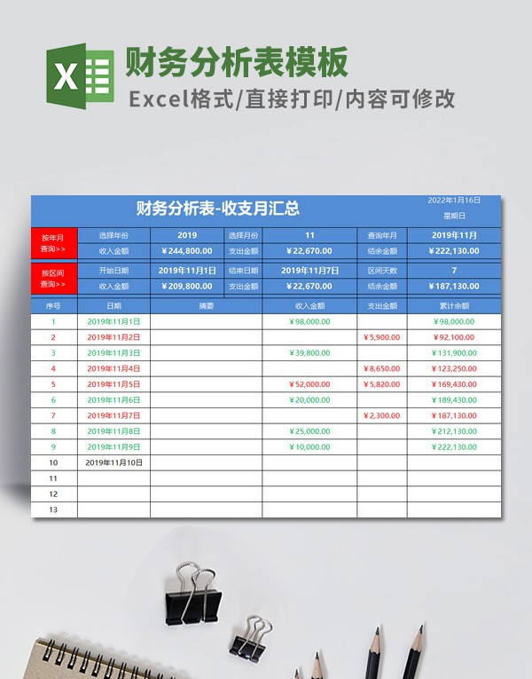 财务分析表模板 v1.51 财务分析表模板 v1.51