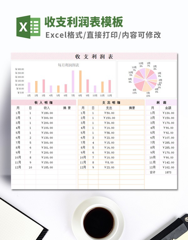 收支利润表模板 v2.93 收支利润表模板 v2.93