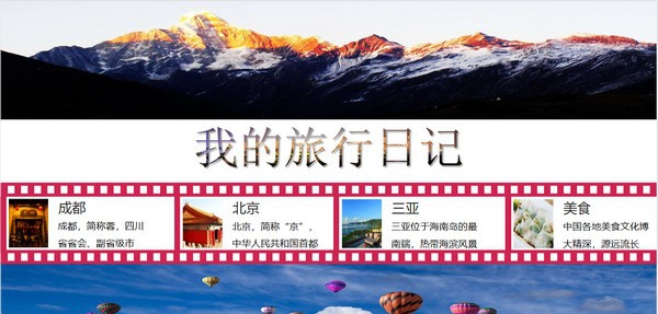 我的旅行日记电子相册PPT模板 v3.26 我的旅行日记电子相册PPT模板 v3.26
