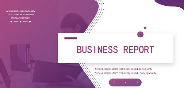 时尚紫色渐变背景欧美商务PPT模板 v2.59
