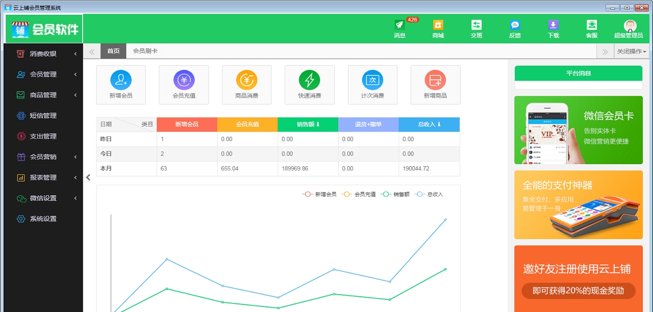 云上铺服装店会员卡管理系统 v4.371 云上铺服装店会员卡管理系统 v4.371