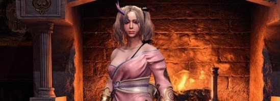 怪物猎人世界冰原粉色单肩维纳斯服装MOD v1.39