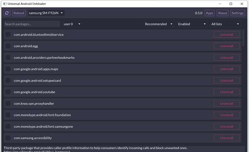 Universal Android Debloater系统应用卸载 v0.8 Universal Android Debloater系统应用卸载 v0.8