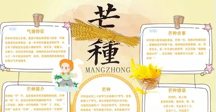 芒种节气手抄报图片素材 v1.6