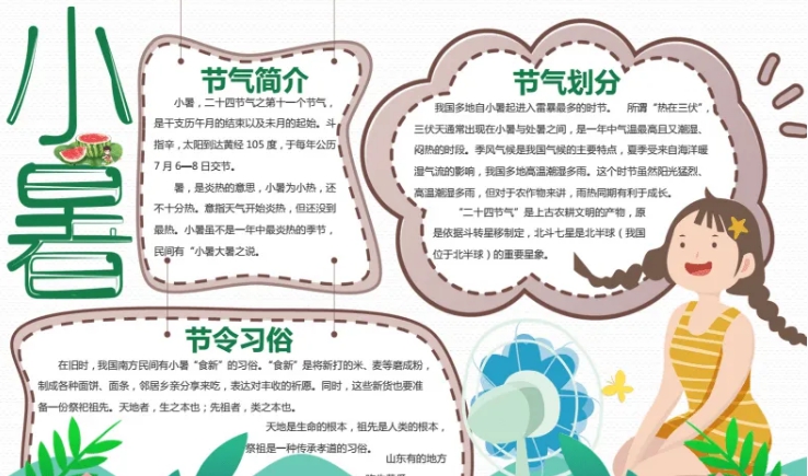 小暑节气手抄报素材 v1.6 小暑节气手抄报素材 v1.6
