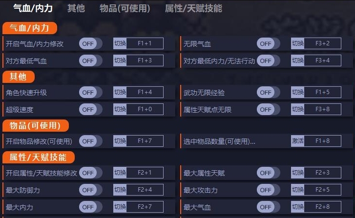 大江湖之苍龙与白鸟二十七项修改器 v0.1.17 大江湖之苍龙与白鸟二十七项修改器 v0.1.17