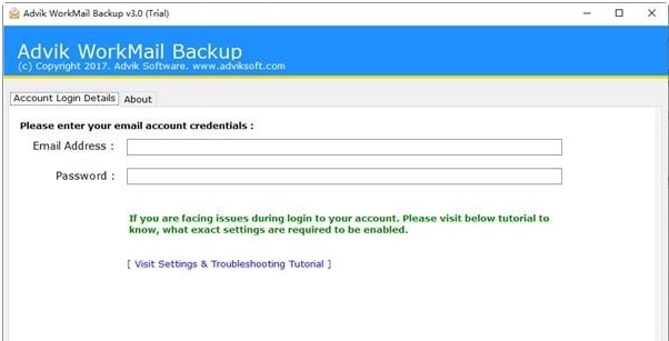 Advik WorkMail Backup v3.3 Advik WorkMail Backup v3.3