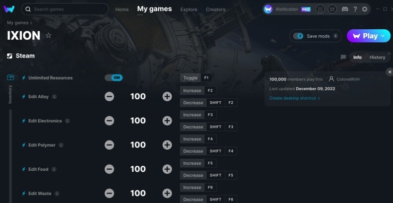 伊克西翁IXION三十六项修改器 v1.64 伊克西翁IXION三十六项修改器 v1.64
