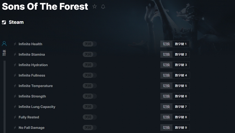 森林之子全版本通用修改器 v1.5 森林之子全版本通用修改器 v1.5