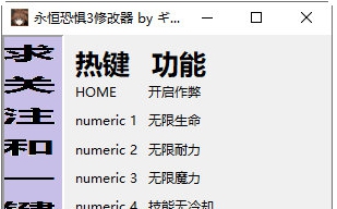 永恒恐惧3修改器 v32/67 永恒恐惧3修改器 v32/67