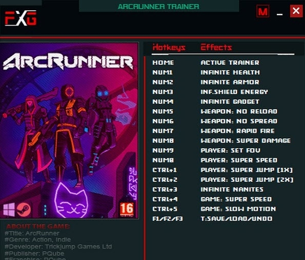 ArcRunner十五项修改器 v1.0.0.5