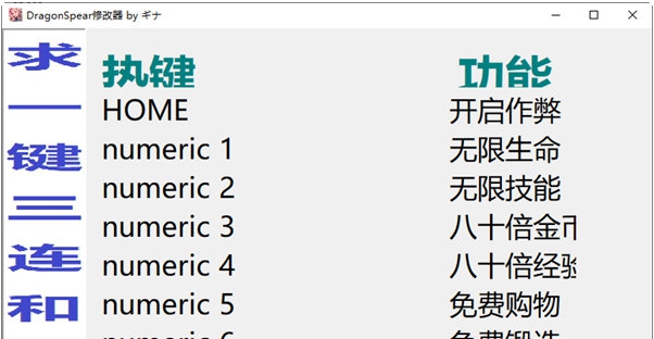 龙之矛修改器 v32/67 龙之矛修改器 v32/67