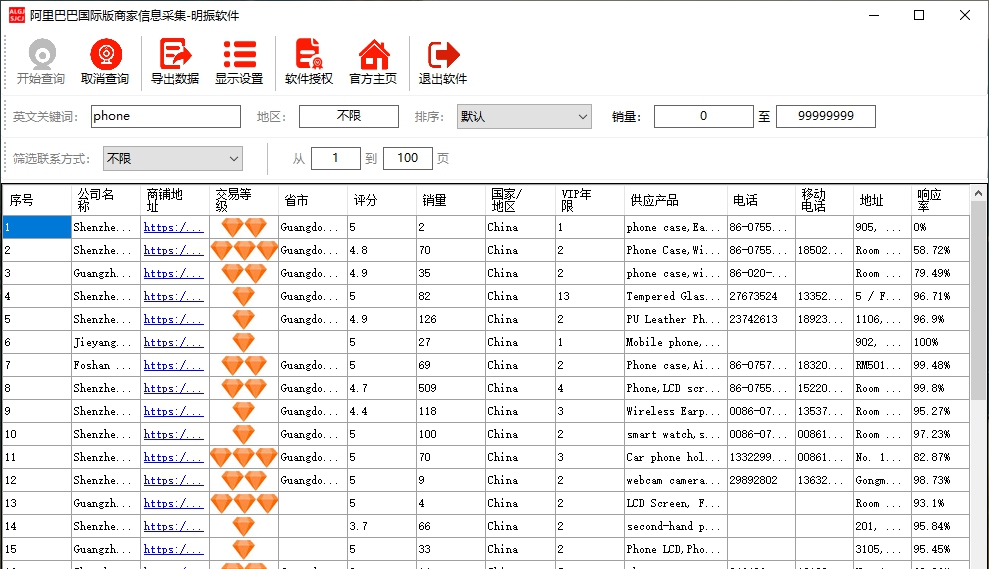 阿里巴巴国际版商家信息采集 V3.0.0.2 阿里巴巴国际版商家信息采集 V3.0.0.2