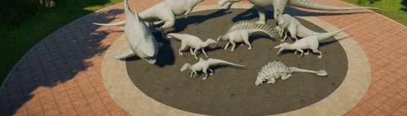 侏罗纪世界进化2混凝土材质恐龙雕像MOD v3.86 侏罗纪世界进化2混凝土材质恐龙雕像MOD v3.86