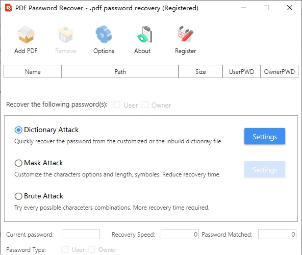 PDFPasswordReco very (附激活教程)v4.0.0.1 PDFPasswordReco very (附激活教程)v4.0.0.1