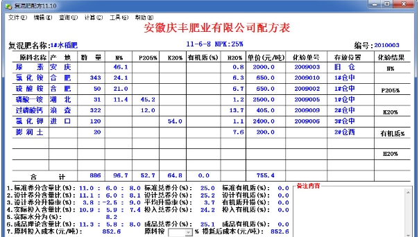 有机无机复混肥料配方 v15.01 有机无机复混肥料配方 v15.01