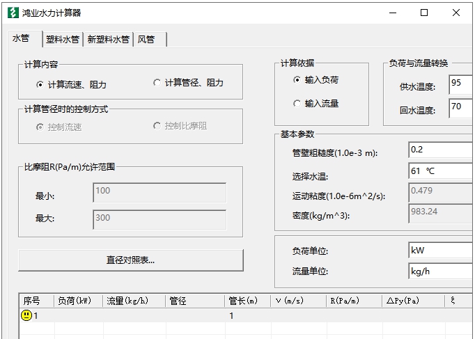 鸿业水力计算器 v5.0.3 鸿业水力计算器 v5.0.3