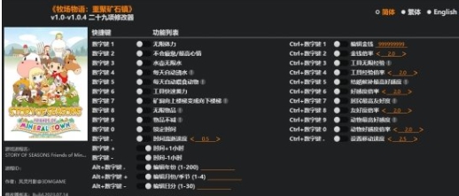 牧场物语重聚矿石镇二十九项修改器 v2.42 牧场物语重聚矿石镇二十九项修改器 v2.42